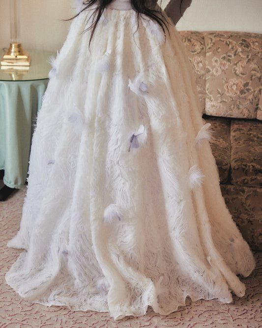 fluffy feather long skirt【Delivery in March 2026】