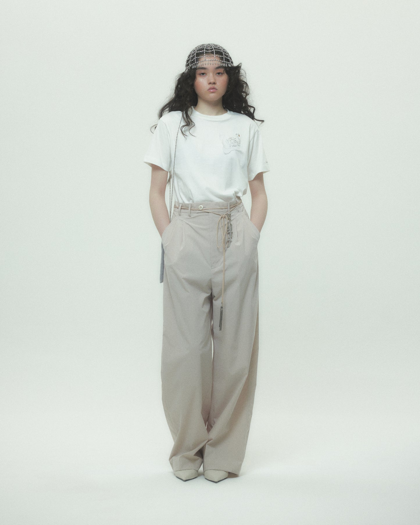 Meringue swan T-shirt White【stock】