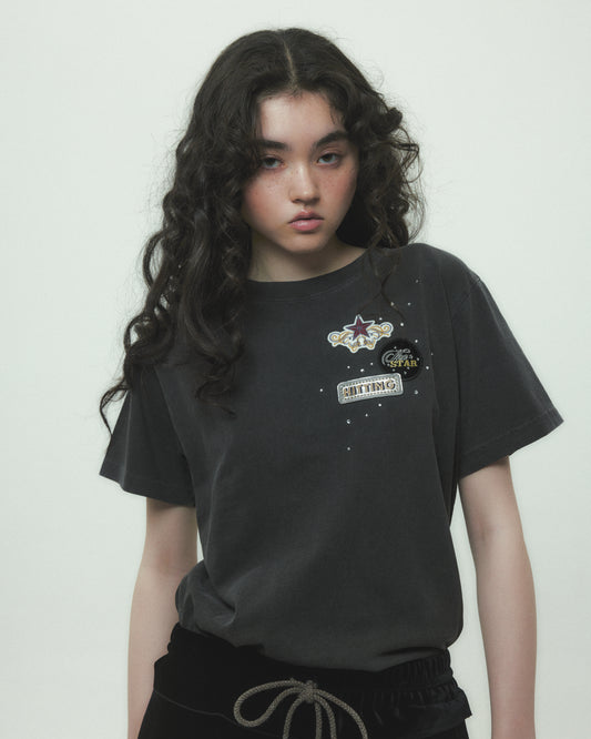 Hitting the star T-shirt Black【Delivery in August 2026】