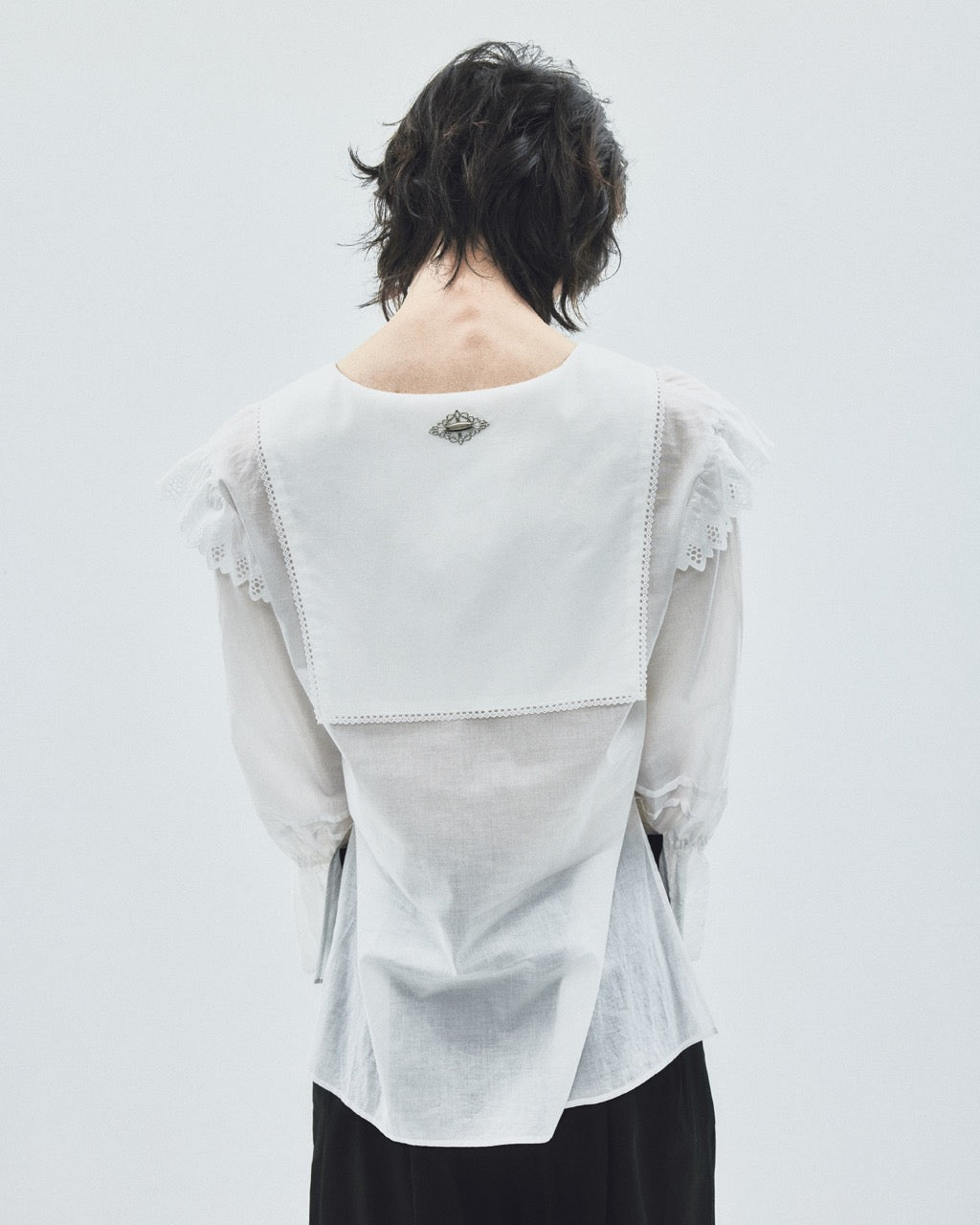 cotton lace sailor blouse【stock】