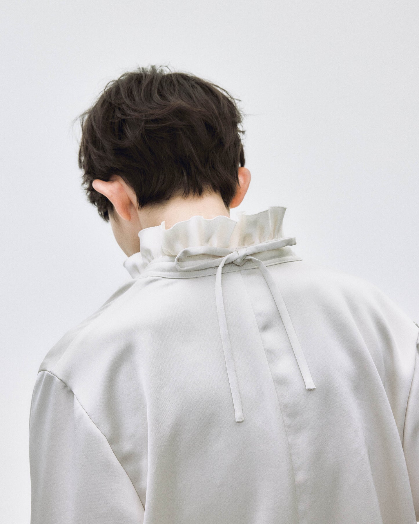 Asymmetry drawstring shirt【Delivery in August 2025】