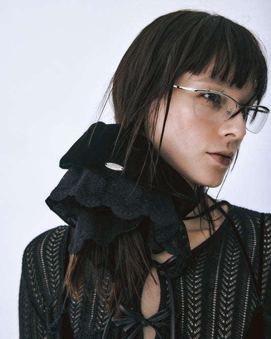 velour lace chou chou Black × Black【stock】