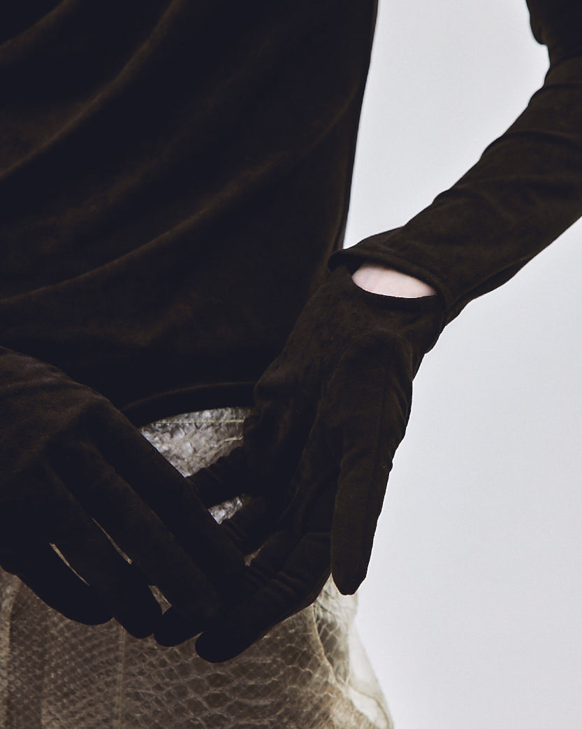 gloves velour pullover Black【Delivery in July 2025】
