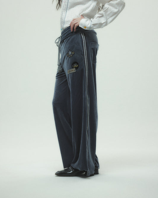 Hitting the star velour pants Blue【Delivery in September 2026】