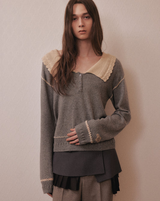 Pleated lining wrap skirt Gray【Delivery in January 2027】