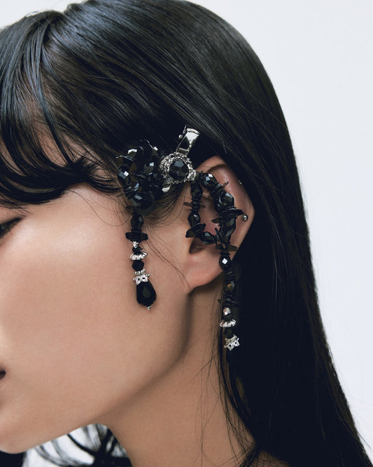 black beads ribbon clip【Delivery in December 2025】