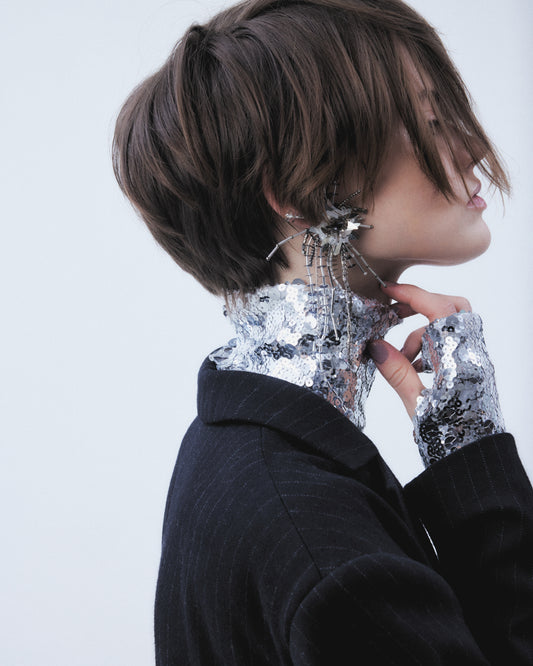 spangle tulle pullover Silver【Delivery in September 2026】