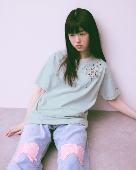 childhood spangle T-shirt Mint【stock】