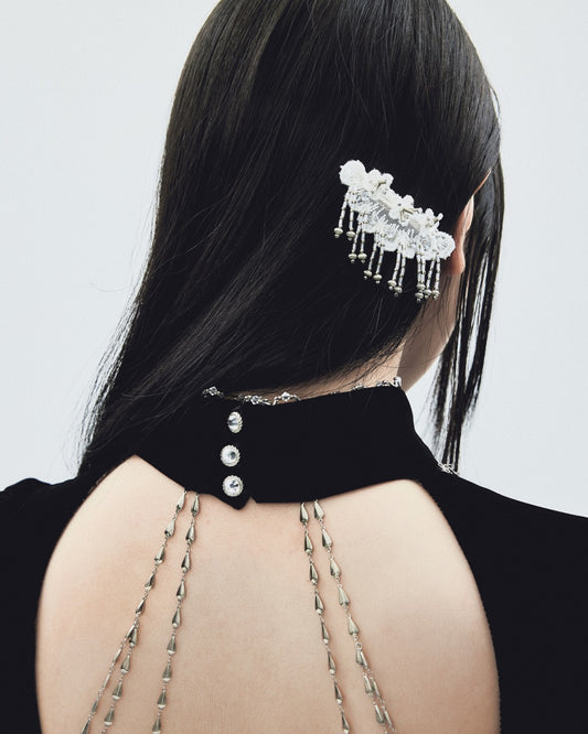 snow bijou mini barrette white【Delivery in January 2026】