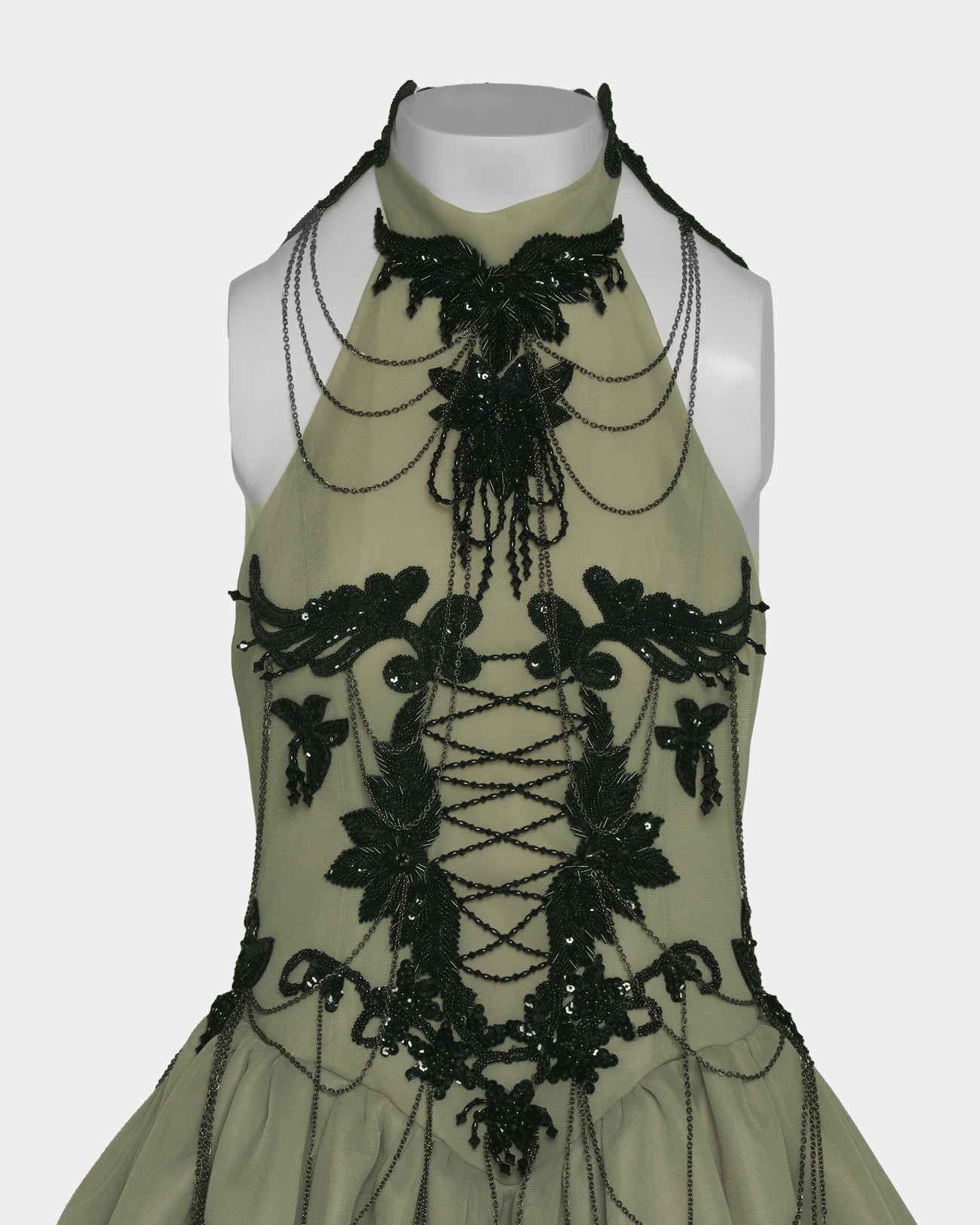 black seagrass chain dress【Delivery in August 2025】