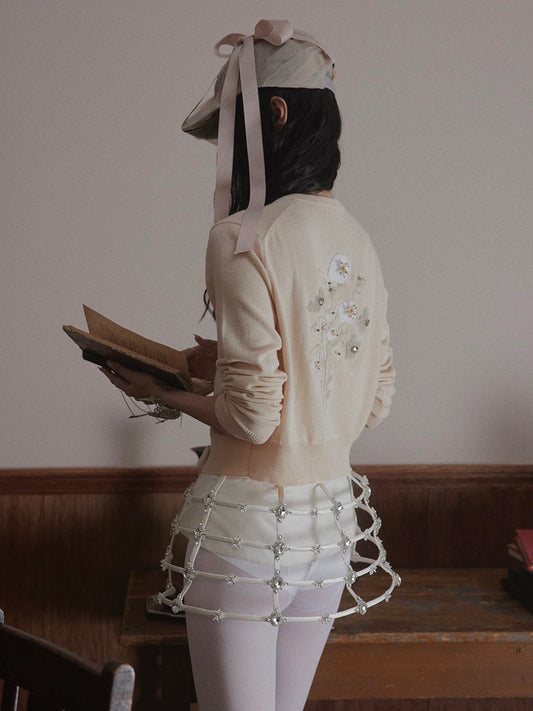 wild bloom beads embroidery cardigan Shell pink【Delivery in February 2026】