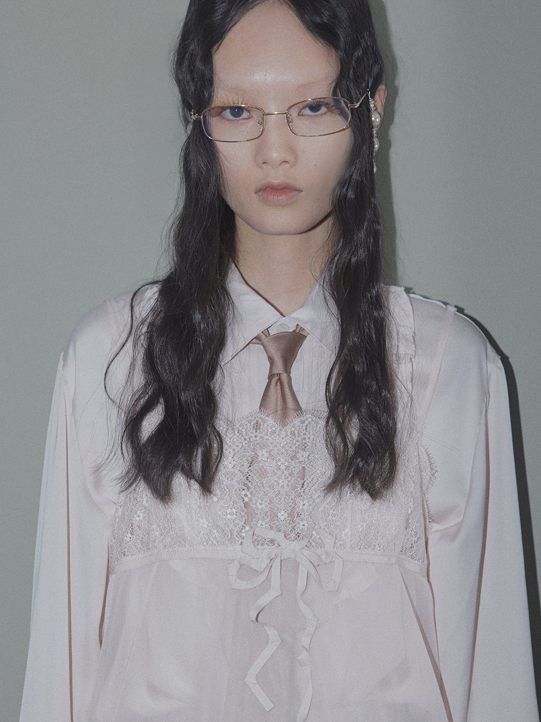lazy ribbon sheer camisole Ivory【Delivery in February 2026】