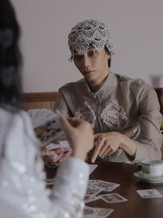 silver lace bijou head piece【Delivery in March 2026】