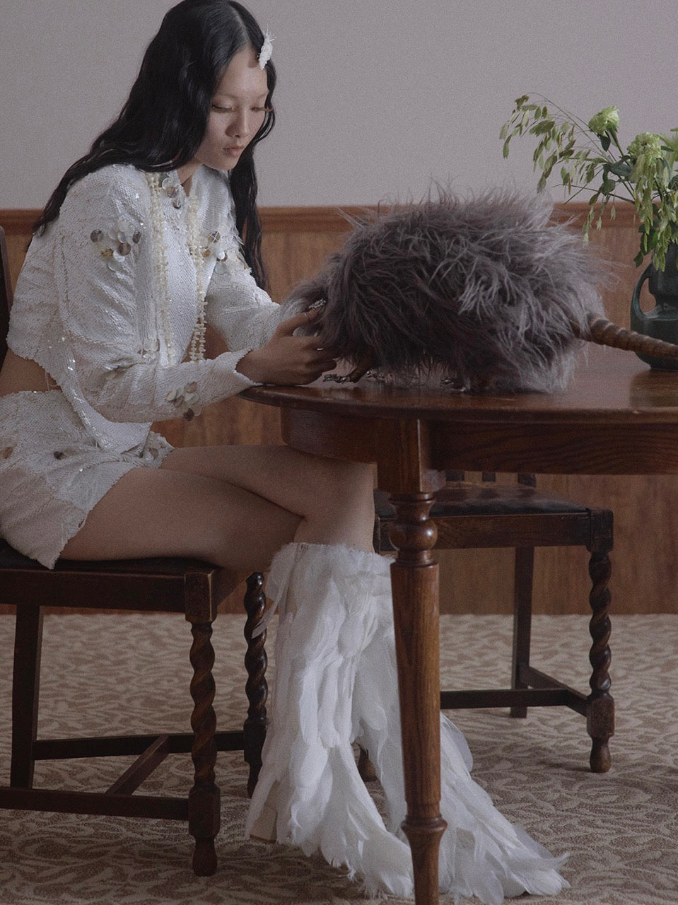 scale embroidery spangle jacket【Delivery in March 2026】