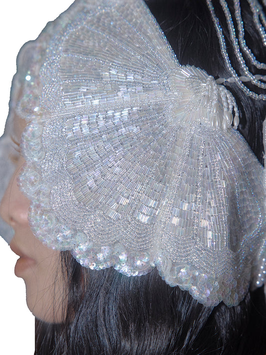 white opal beads head dress【Delivery in March 2026】