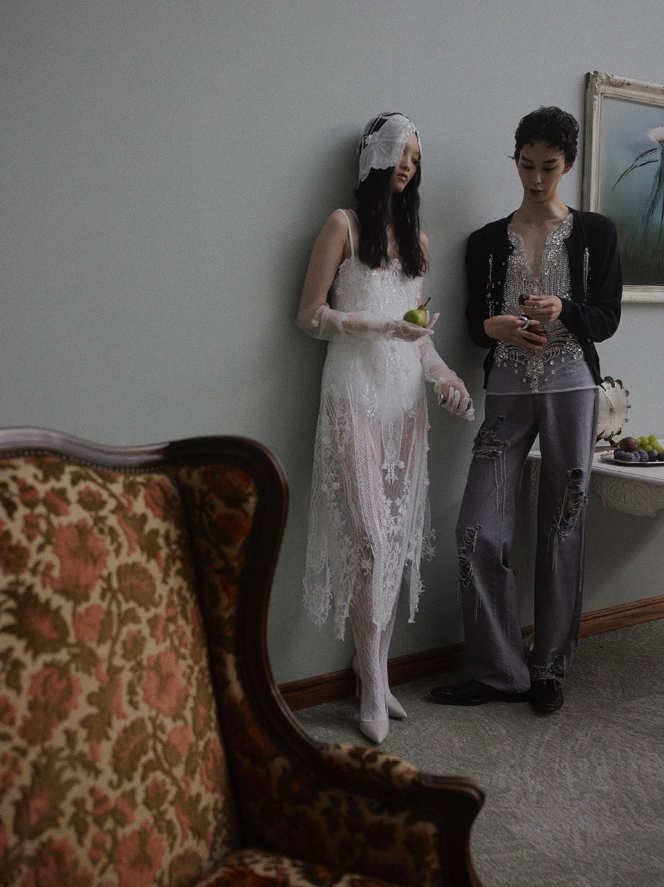 beads embroidery scallop dress【Delivery in March 2026】