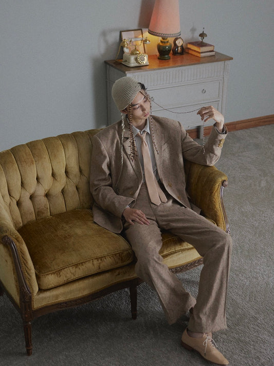 damask cloth straight pants【Delivery in March 2026】