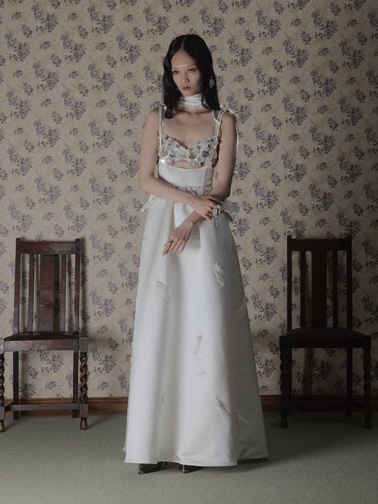 feather beads apron dress【Delivery in March 2026】