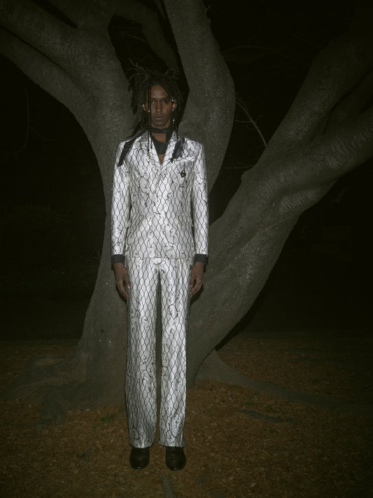 damaged fence beads embroidery jacket【Delivery in February 2026】