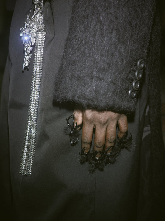 power shoulder mohair tail coat【Delivery in February 2026】