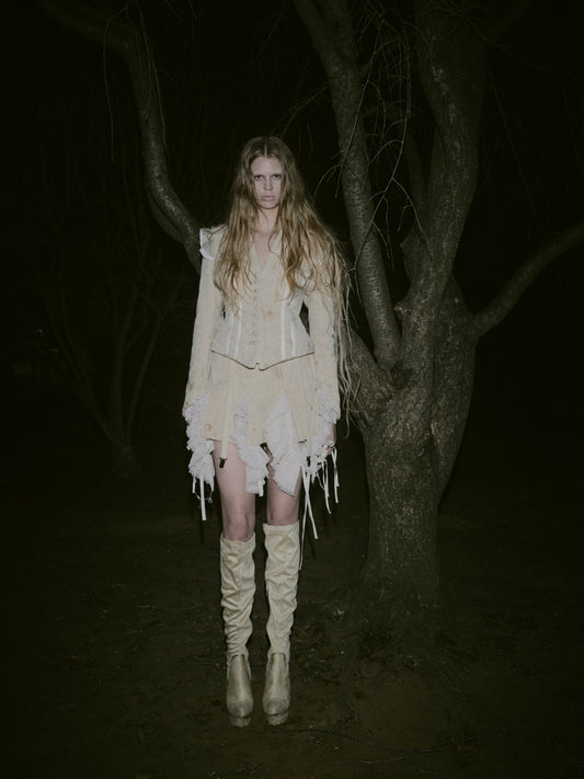 stain print bustle jacket【Delivery in January 2026】