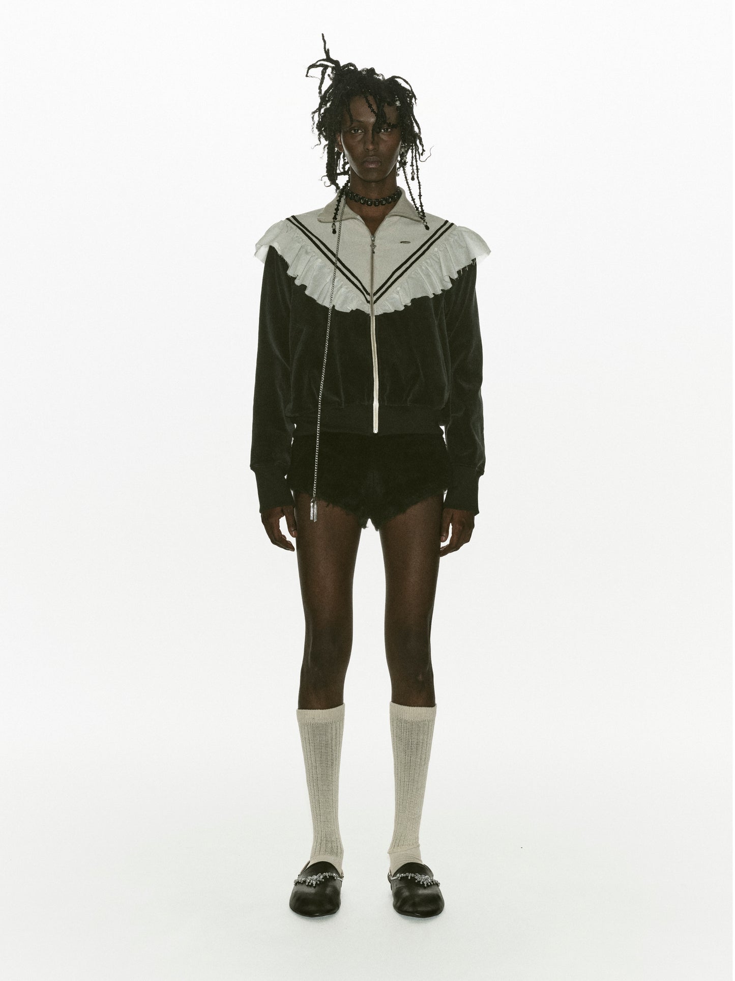 frill corduroy track jacket 【Delivery in December 2025】