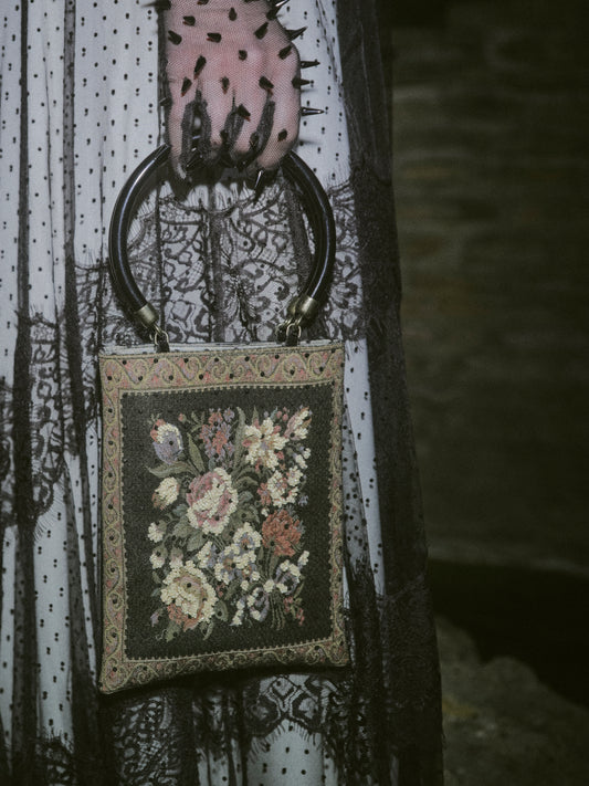 dot tulle flower jacquard hand bag【Delivery in February 2026】