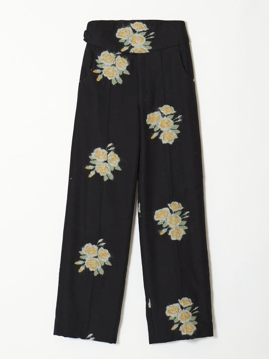pink(yellow) rose jacquard pants 【Delivery in August 2023】