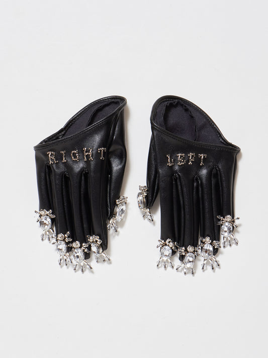 bijou faux leather half globe (Right & Left)【Delivery in January 2023】