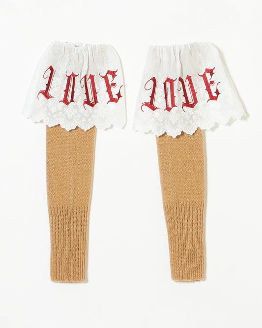 red LOVE arm warmer beige【Stock】