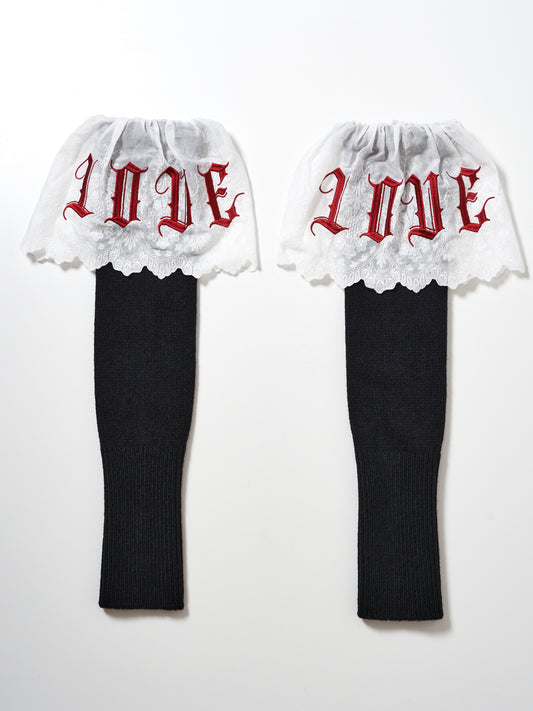 red LOVE arm warmer black【Stock】