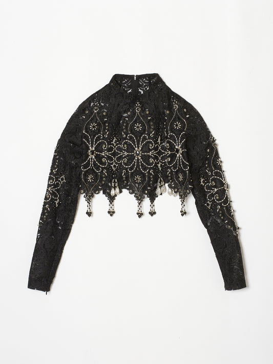 black lace bijou pullover【Delivery in March 2025】