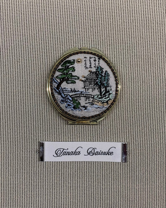 Idyllic landscape compact mirror (gold)【stock】