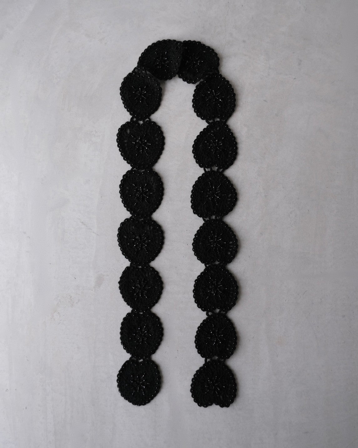 heart knit scarf BLACK【Delivery in March 2023】