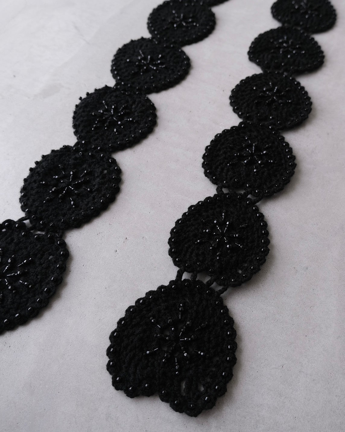 heart knit scarf BLACK【Delivery in March 2023】