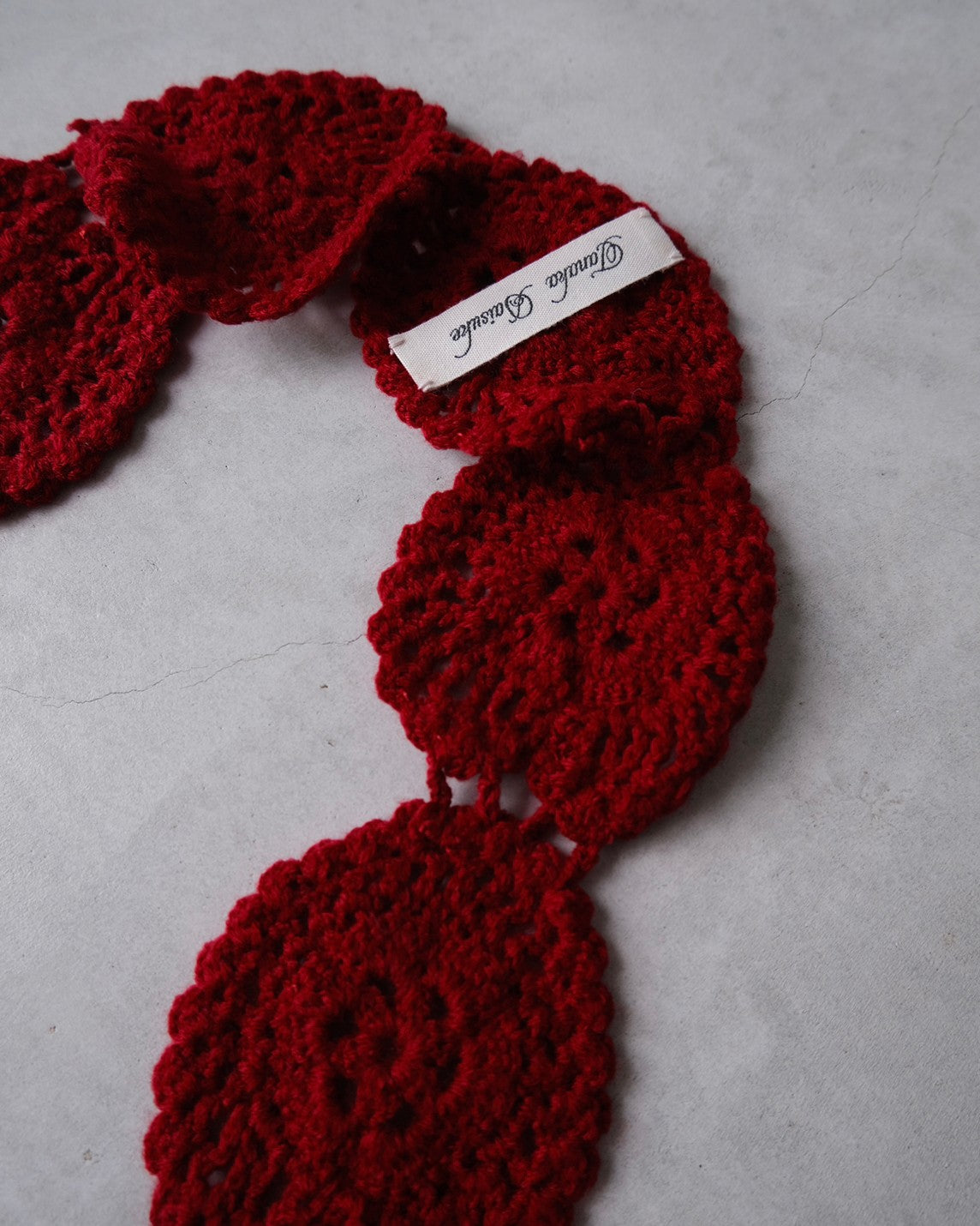 heart knit scarf RED【Delivery in March 2023】