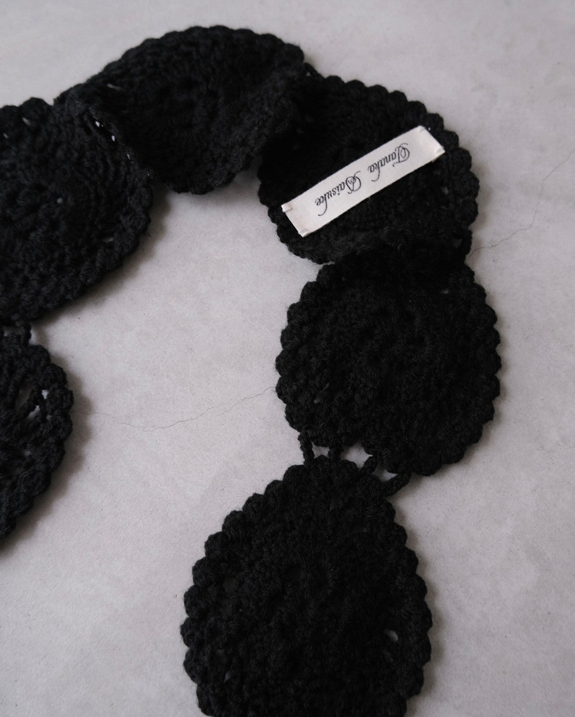 heart knit scarf BLACK【Delivery in March 2023】