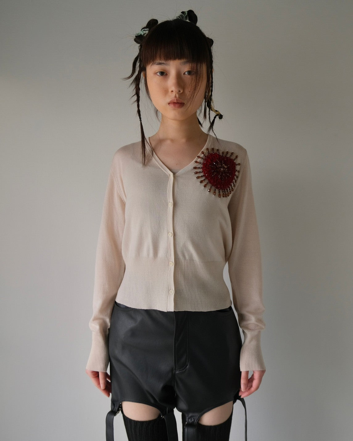 heart knit cardigan【Delivery in March 2023】