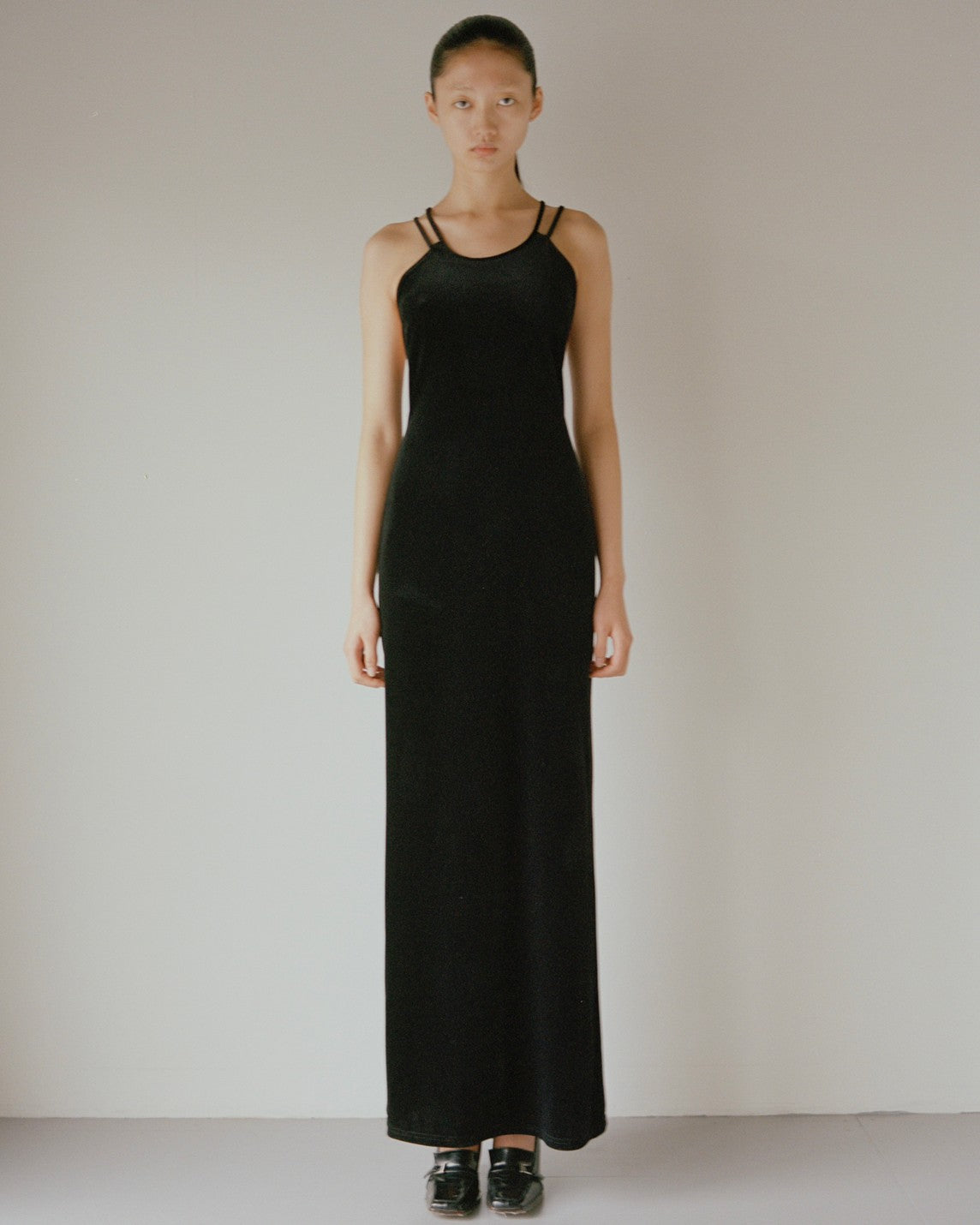 velour cami-onepiece Black【Stock】