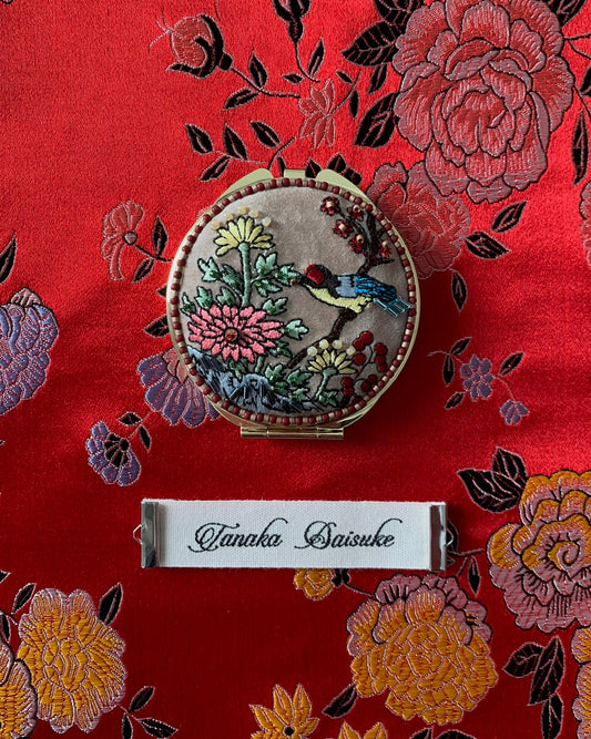 Flowers and bird compact mirror【Stock】