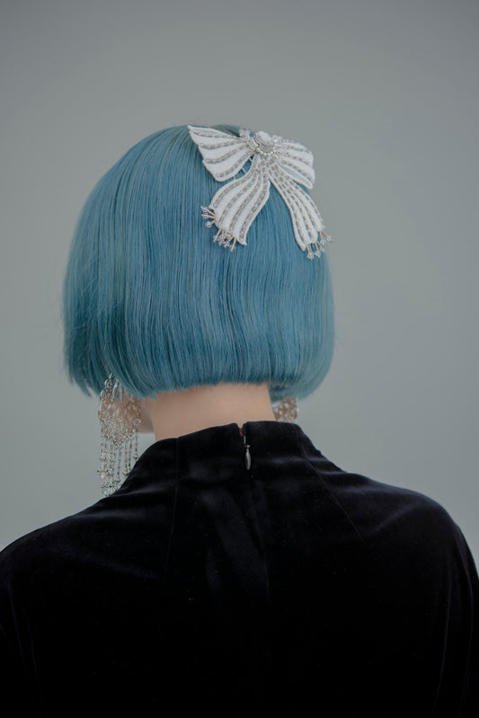 Bijou ribbon barrette【Stock】