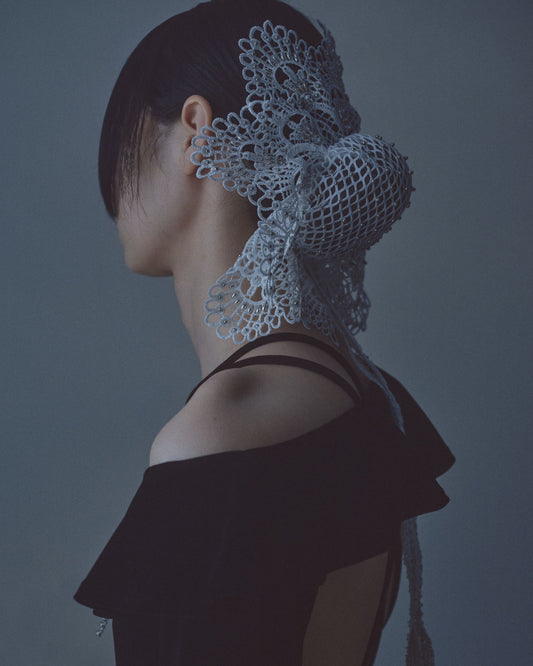 white lace bijou Chignon【Delivery in February 2023】