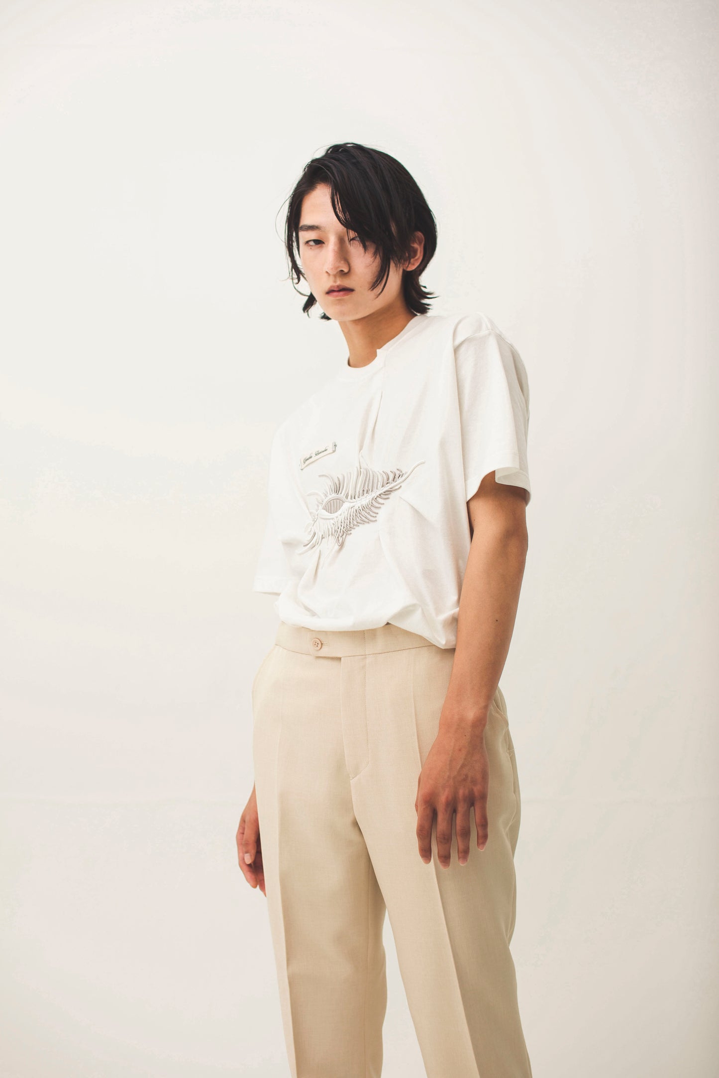 AKKIGAI on White T-shirt【Delivery in August 2024】