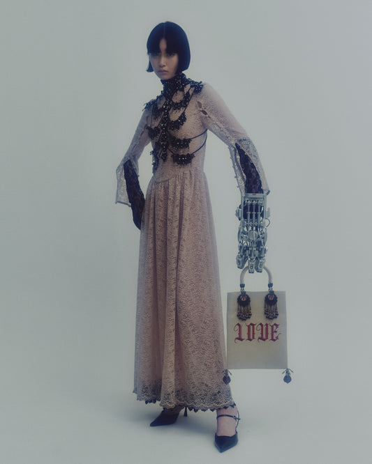 beige lace dress【Delivery in November 2025】