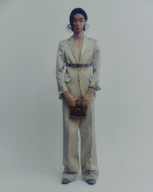 champagne gold moire pants【Delivery in March 2023】