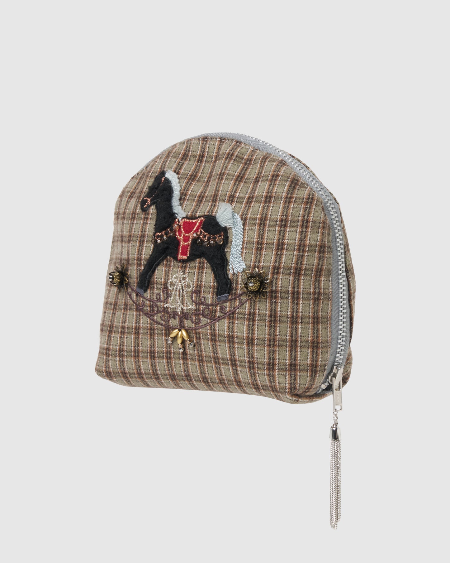 【New item】rocking horse check pouch Moss green【Delivery in April 2026】