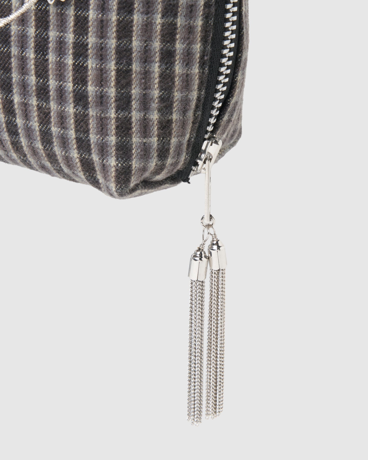 rocking horse check pouch Gray【stock】