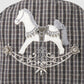 rocking horse check pouch Gray【stock】