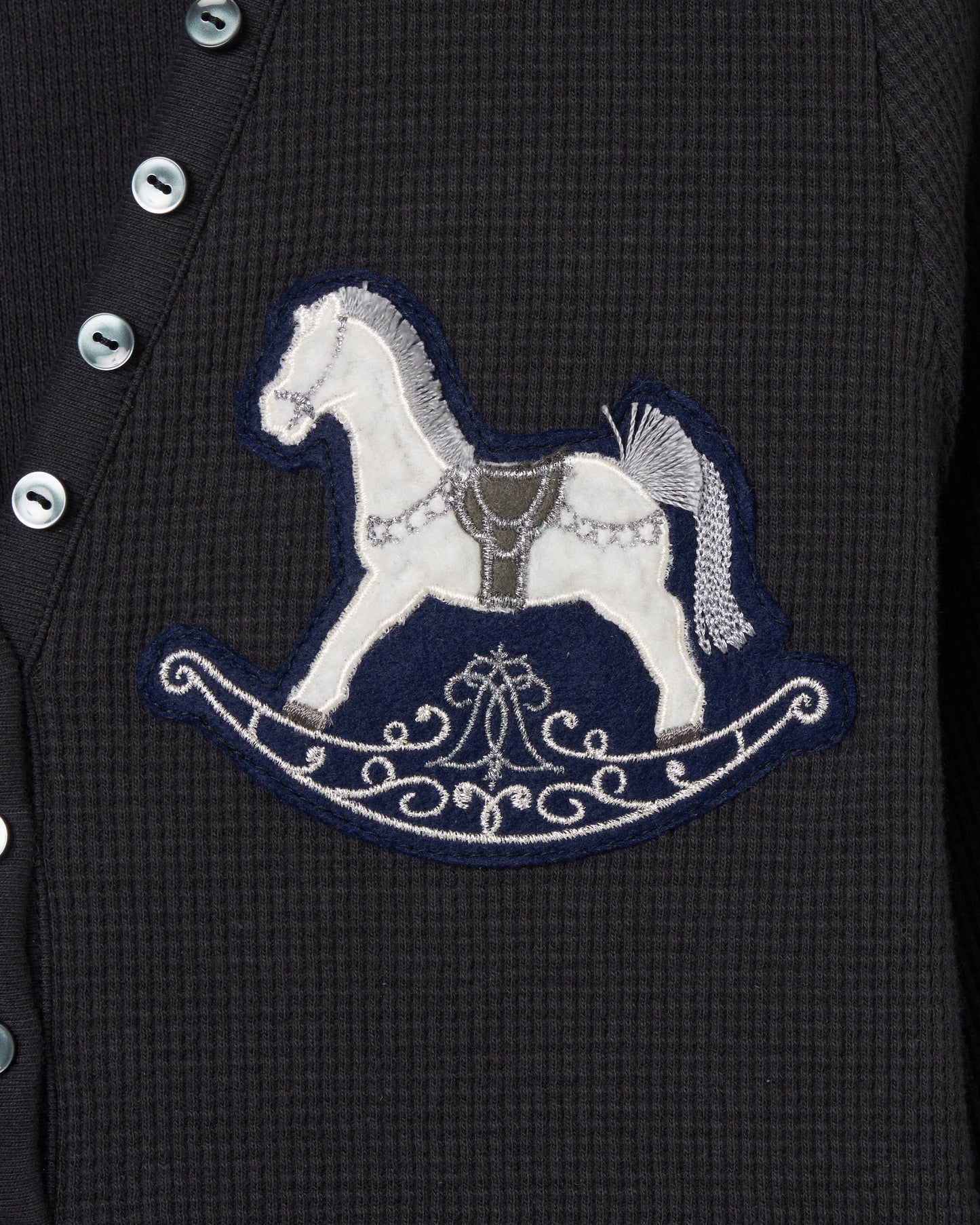 rocking horse patch thermal tops Charcoal【stock】