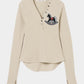 rocking horse patch thermal tops Beige【stock】